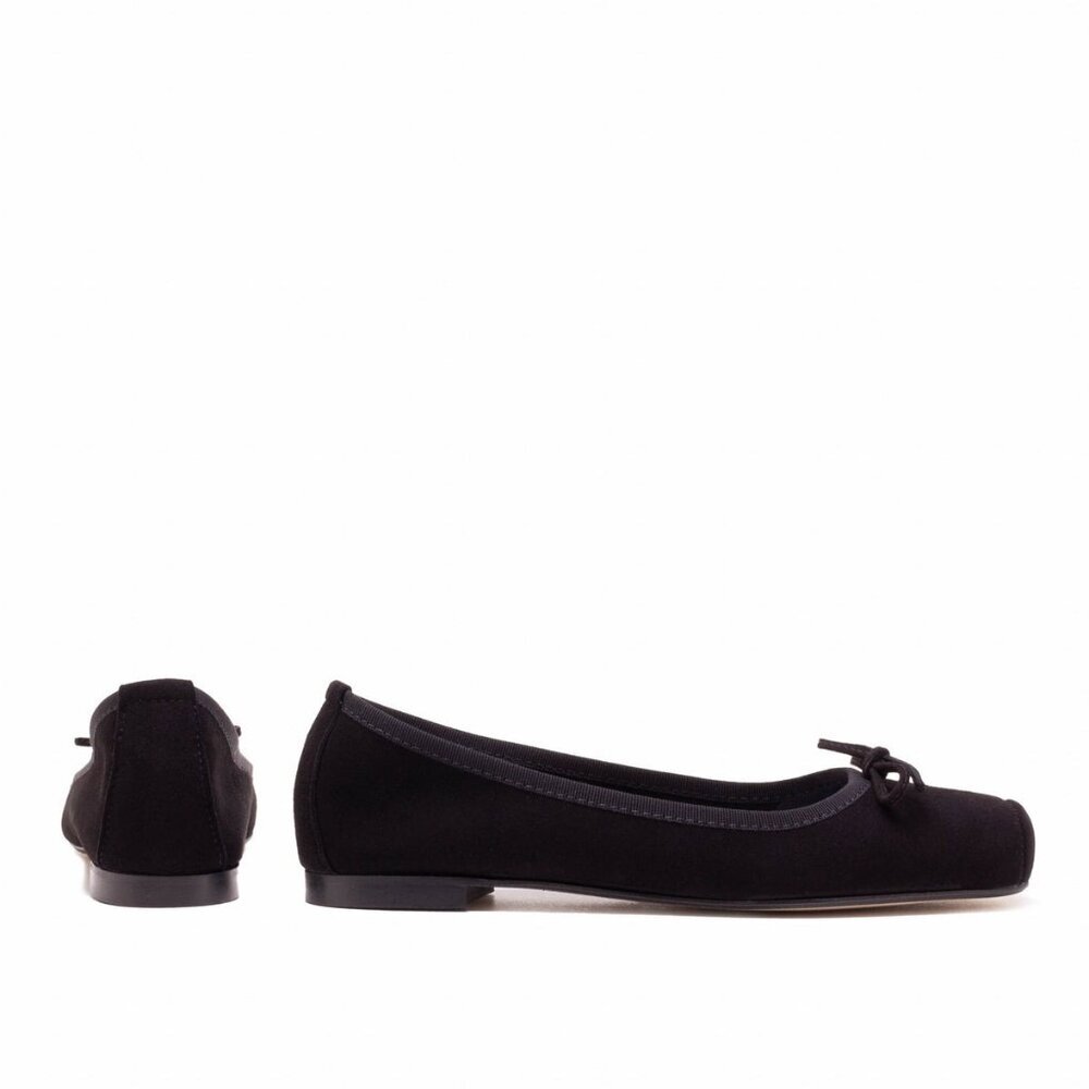 NEW MICHELE LAPRIORE Paloma Ballet Flat Black Suede Women'. EU 38